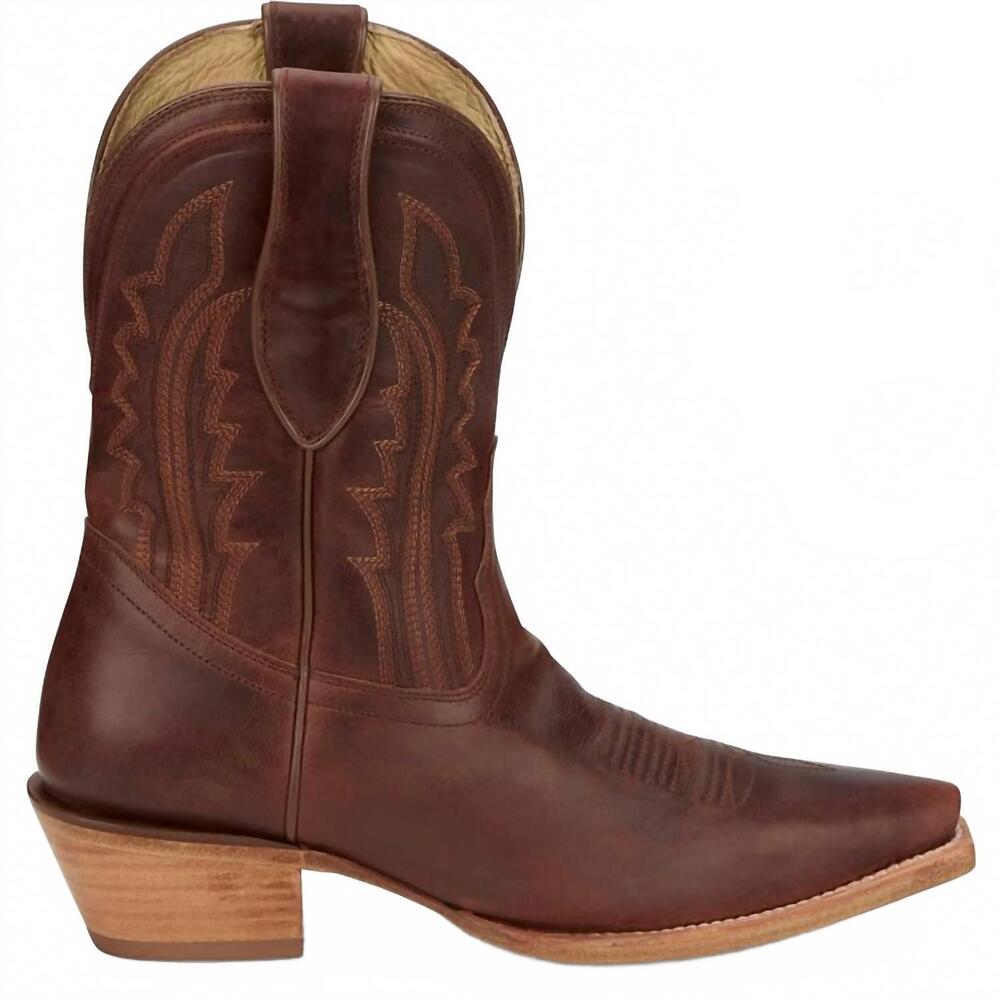 NEW TONY LAMA women's areli western booties in cognac /brown
